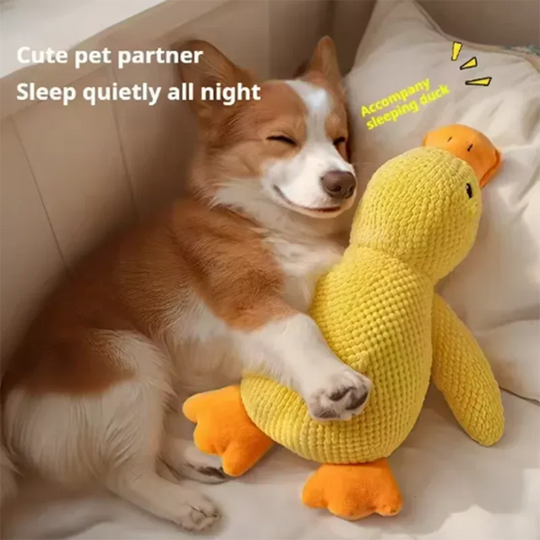 The Growing Mart Dog Plush Toy Duck Cuddle Comfort Anxiety Relief