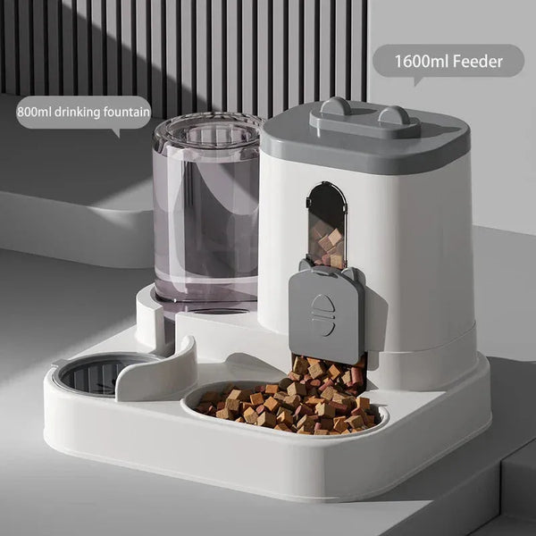 The Growing Mart Pet Feeder with Water Dispenser Large Capacity 2-in-1