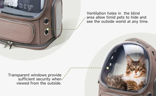 The Growing Mart Breathable Cat Backpack Carrier - Clear Travel Pet Bag