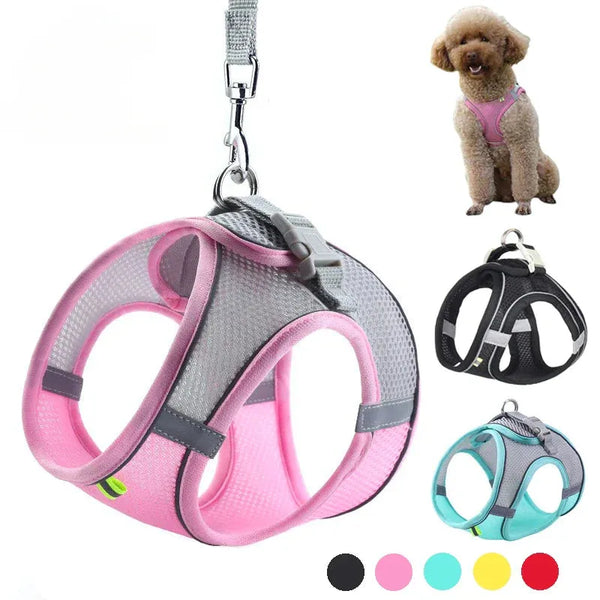 The Growing Mart Puppy Harness Set Adjustable No-Pull Leash Combo