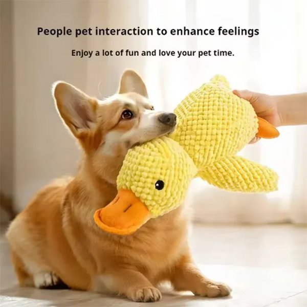 The Growing Mart Dog Plush Toy Duck Cuddle Comfort Anxiety Relief