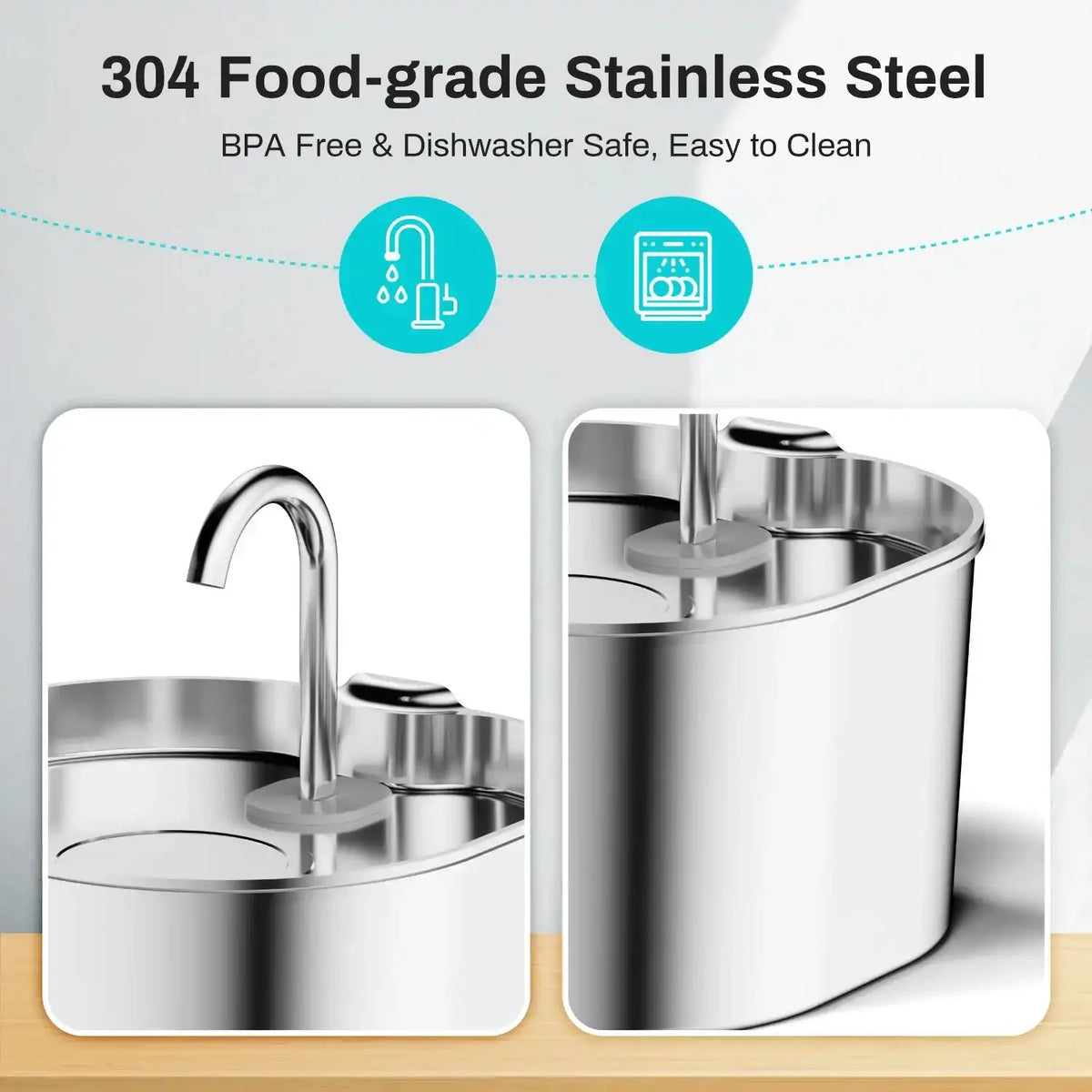 The Growing Mart Stainless Steel Cat Water Fountain – 2.2L Automatic Hydration System