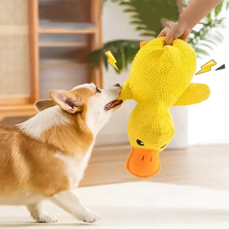 The Growing Mart Dog Plush Toy Duck Cuddle Comfort Anxiety Relief
