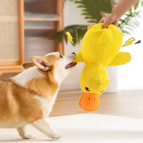 The Growing Mart Dog Plush Toy Duck Cuddle Comfort Anxiety Relief