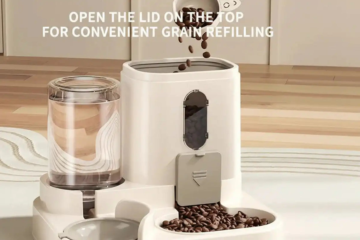 The Growing Mart Automatic Cat Feeder and Water Dispenser 2-in-1 Station