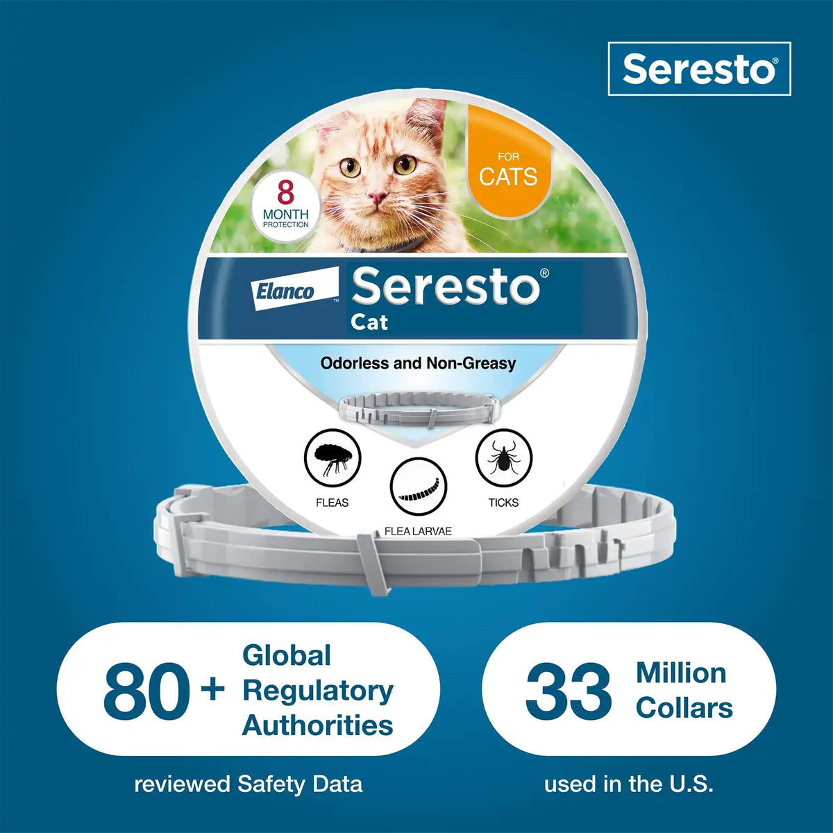 Flea and Tick Collar for Cats , 8 Month Protection