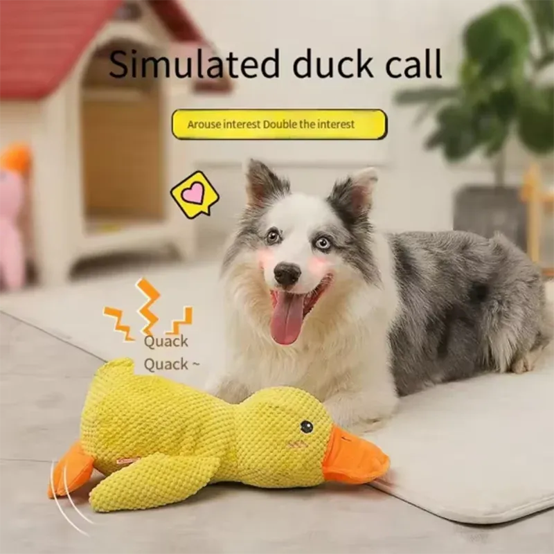The Growing Mart Dog Plush Toy Duck Cuddle Comfort Anxiety Relief