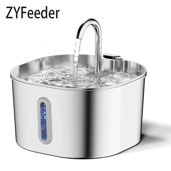 The Growing Mart Stainless Steel Cat Water Fountain – 2.2L Automatic Hydration System