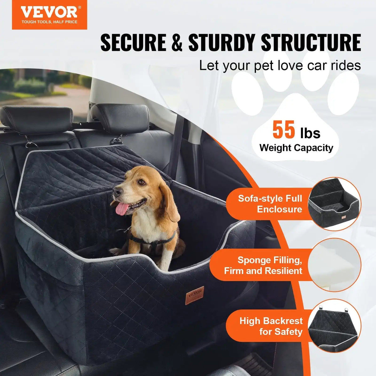 The Growing Mart Best Dog Car Seat for Medium Large Dogs – Safe Travel Seat