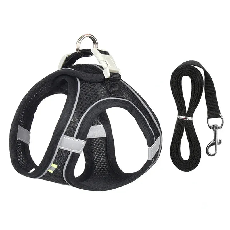 The Growing Mart Puppy Harness Set Adjustable No-Pull Leash Combo