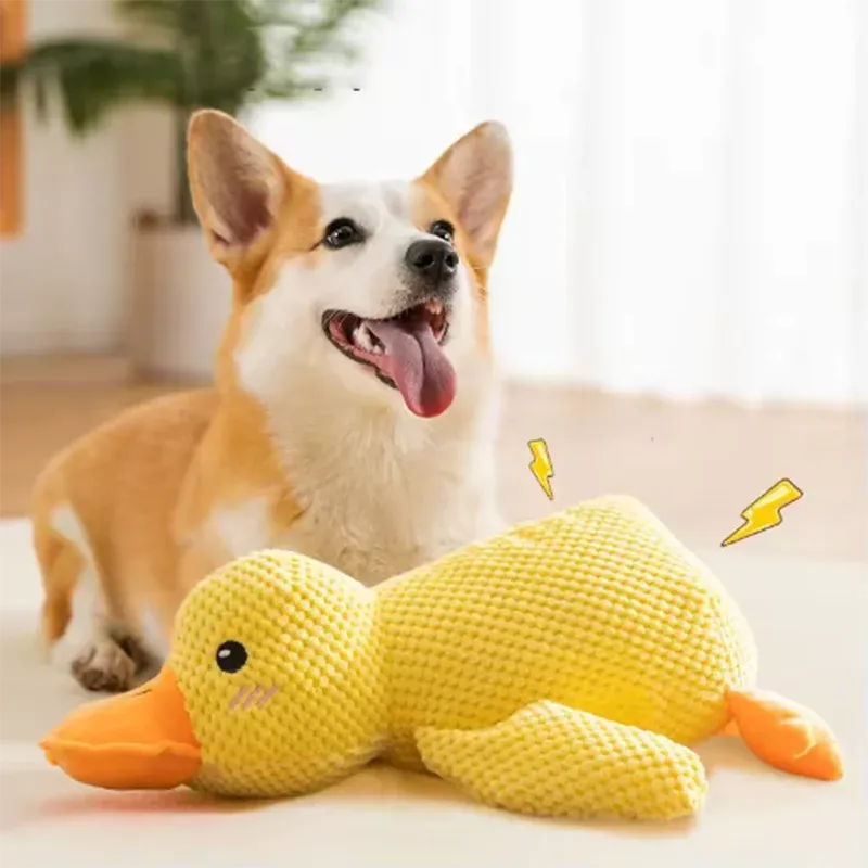 The Growing Mart Dog Plush Toy Duck Cuddle Comfort Anxiety Relief