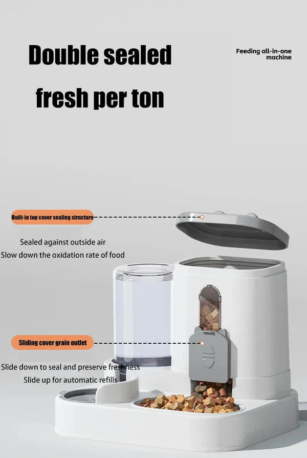 The Growing Mart Pet Feeder with Water Dispenser Large Capacity 2-in-1