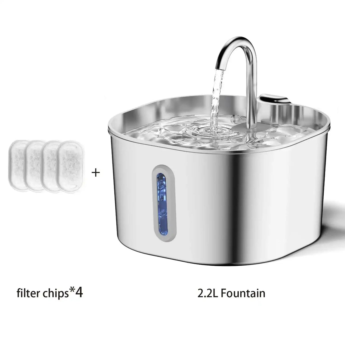 The Growing Mart Stainless Steel Cat Water Fountain – 2.2L Automatic Hydration System