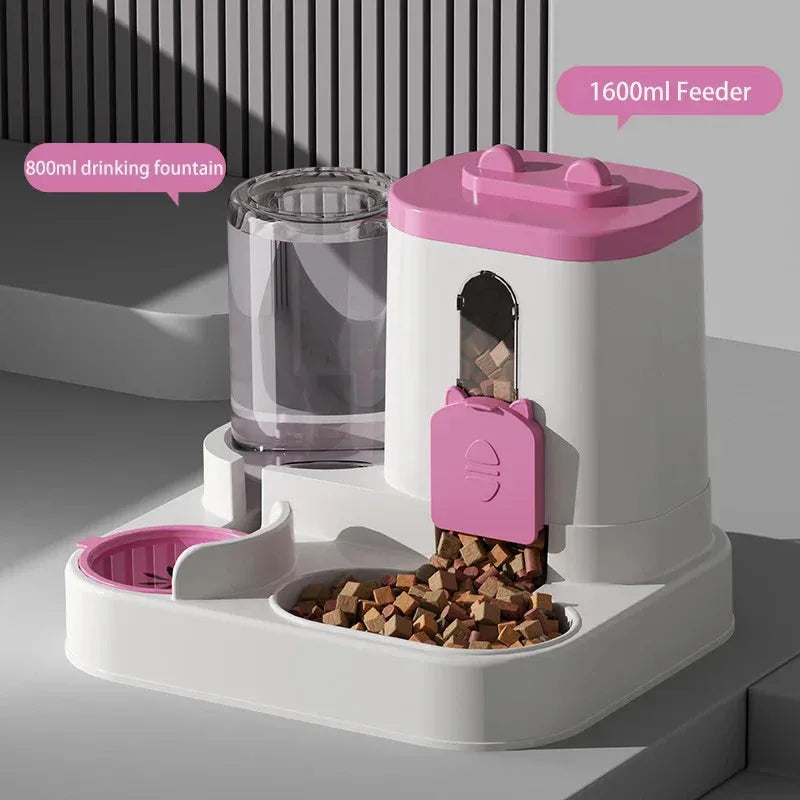 The Growing Mart Pet Feeder with Water Dispenser Large Capacity 2-in-1
