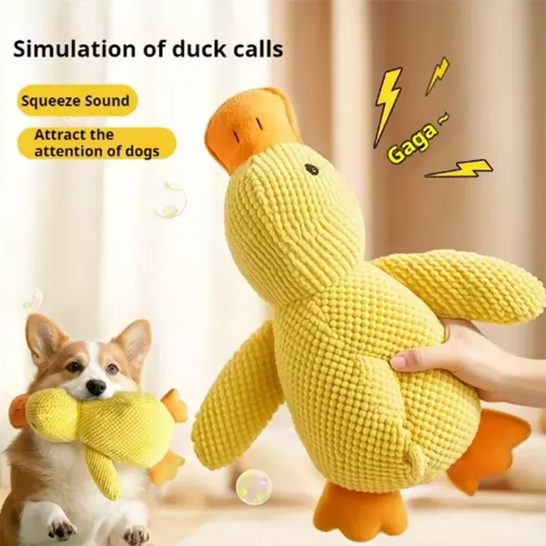 The Growing Mart Dog Plush Toy Duck Cuddle Comfort Anxiety Relief