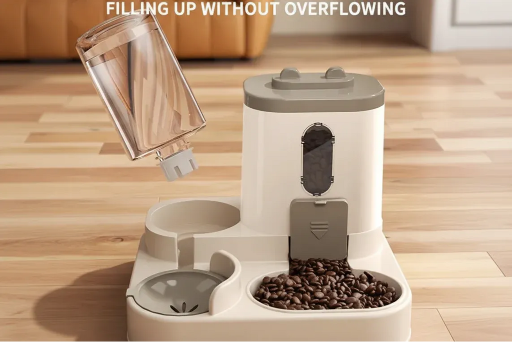 The Growing Mart Automatic Cat Feeder and Water Dispenser 2-in-1 Station